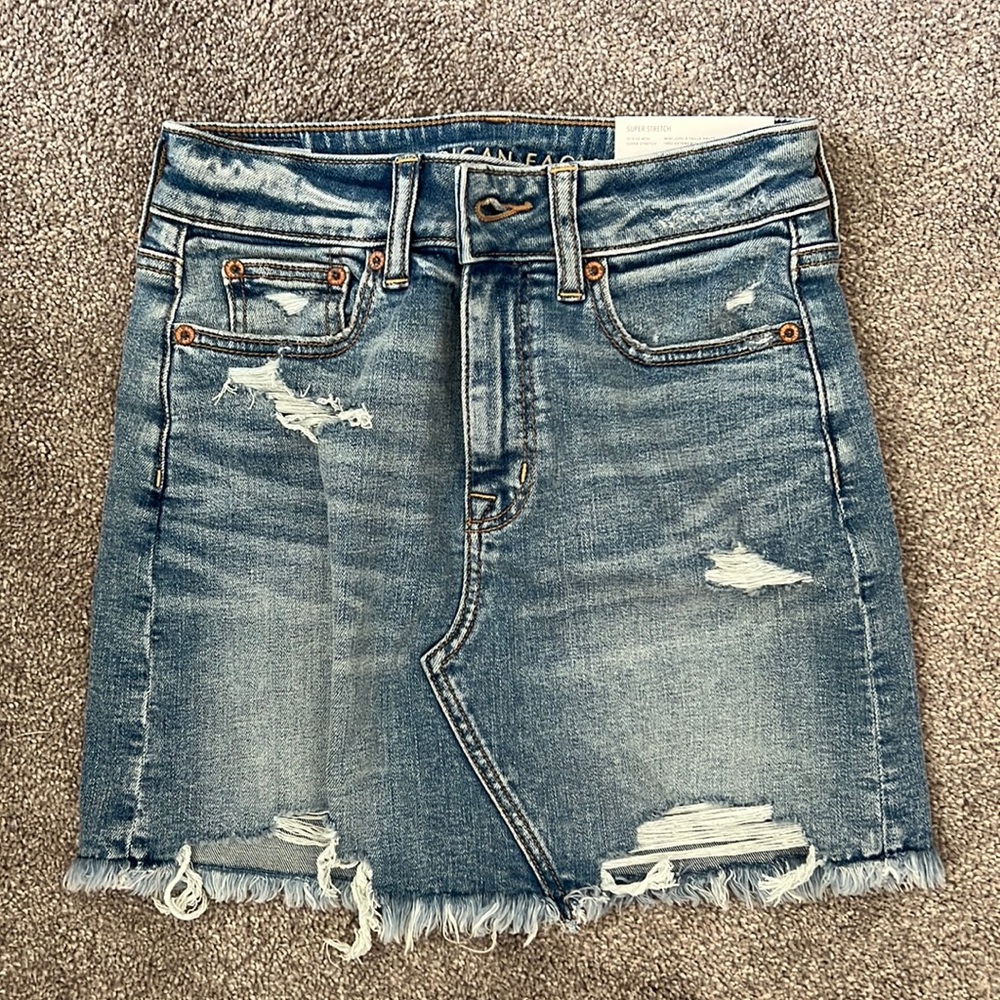 American Eagle Denim High Rise Mini Skirt